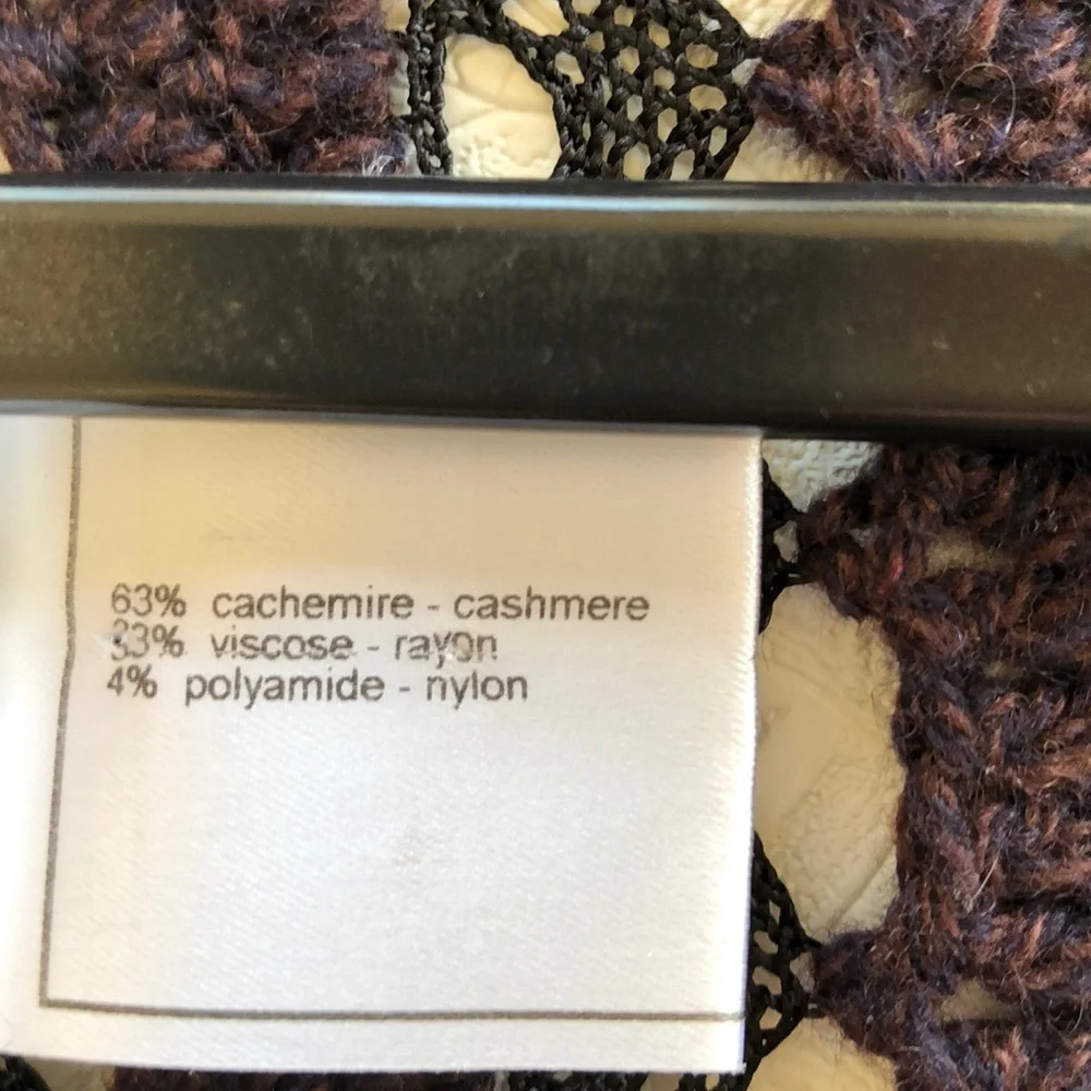 CHANEL cashmere black purple sweater 42